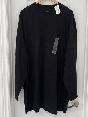 Harbor Bay Men's 3XLT Black Long Sleeve T-Shirt Big & Tall Crew Neck NWT